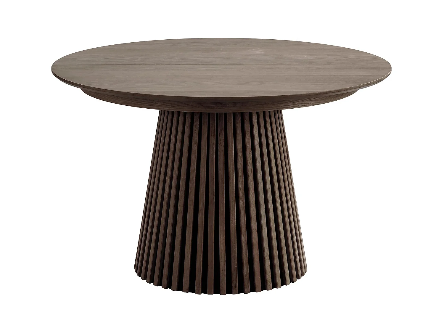 Table à manger ronde extensible LANZA-Marron-Diamètre 120/160-200-240 cm