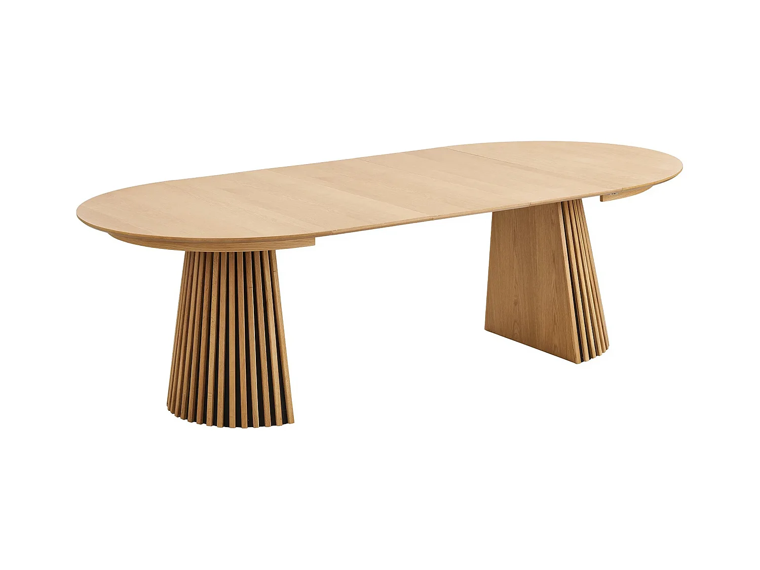 Table à manger ronde extensible LANZA-Marron-Diamètre 120/160-200-240 cm