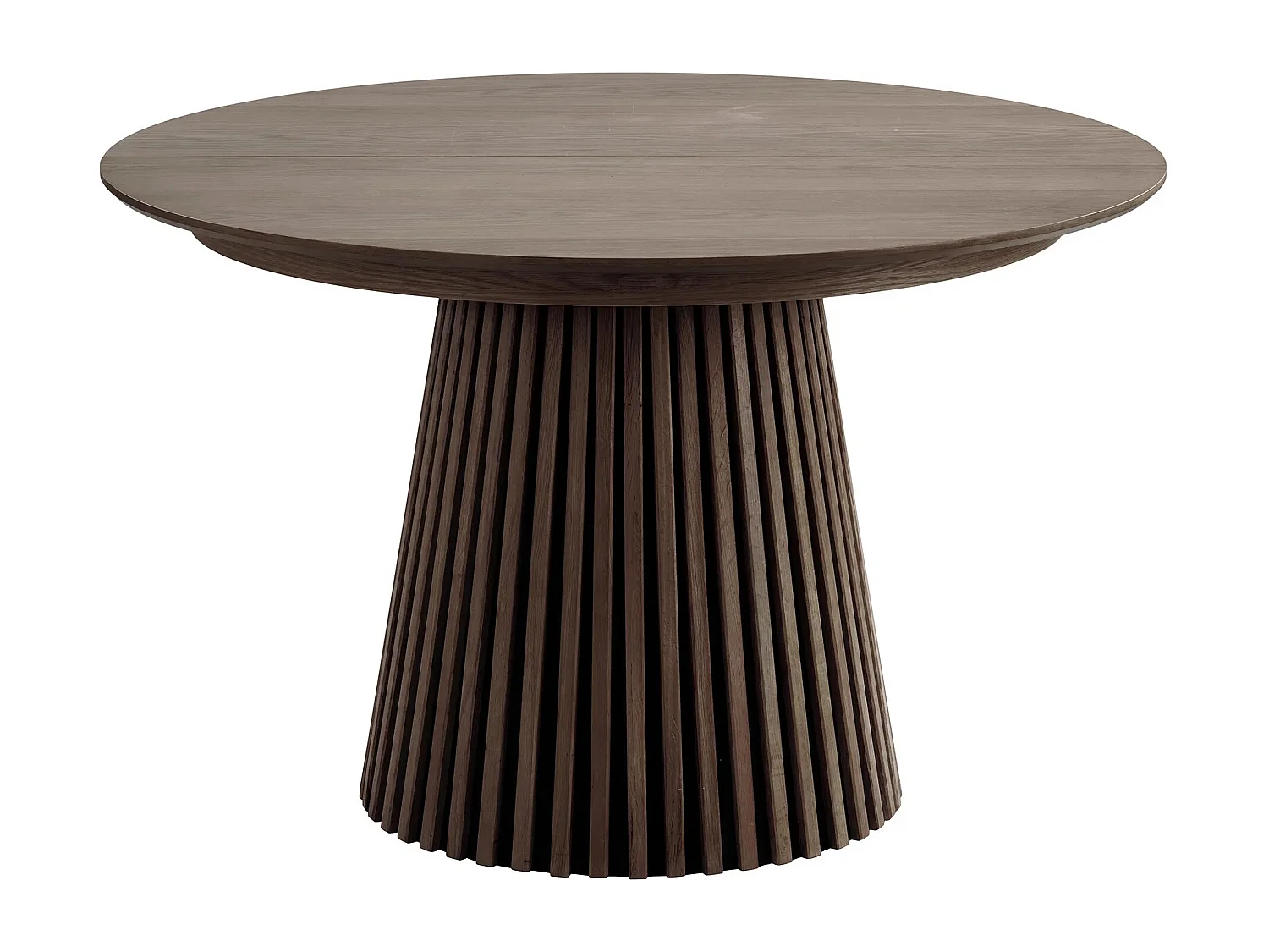 Table à manger ronde extensible LANZA-Marron-Diamètre 120/160-200-240 cm
