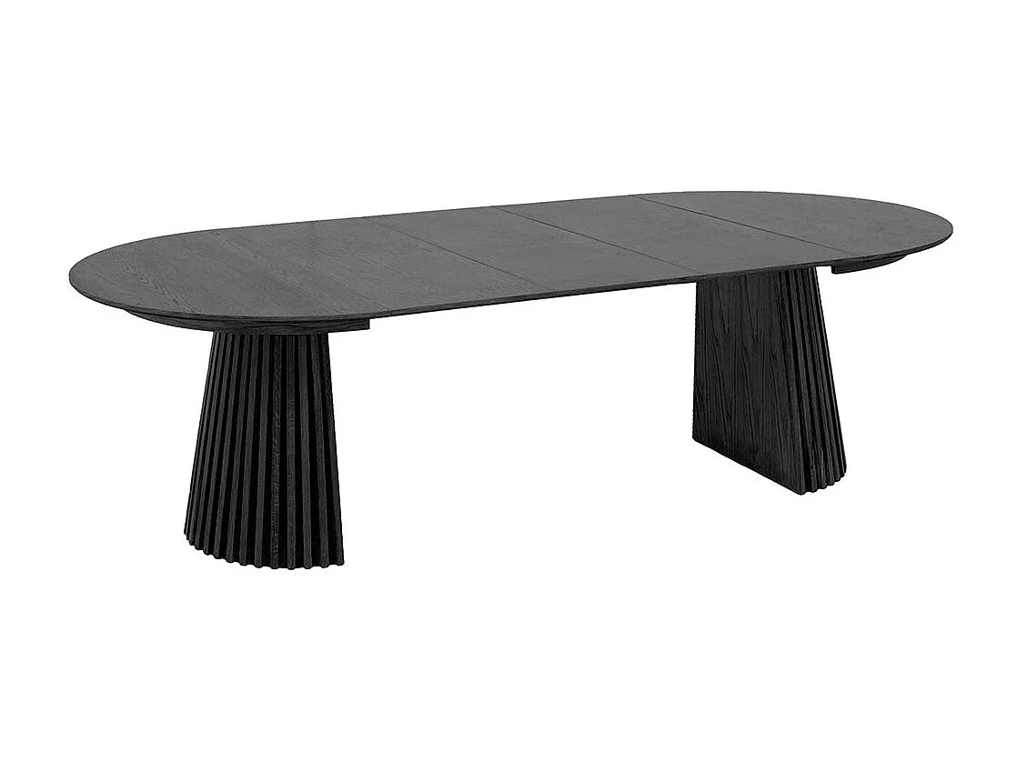 Osaka table à manger incluant 3 rallonges, ø120x120-160-200-240cm noir.
