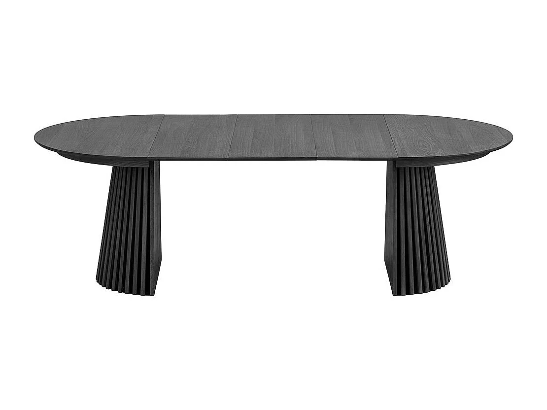 Osaka table à manger incluant 3 rallonges, ø120x120-160-200-240cm noir.
