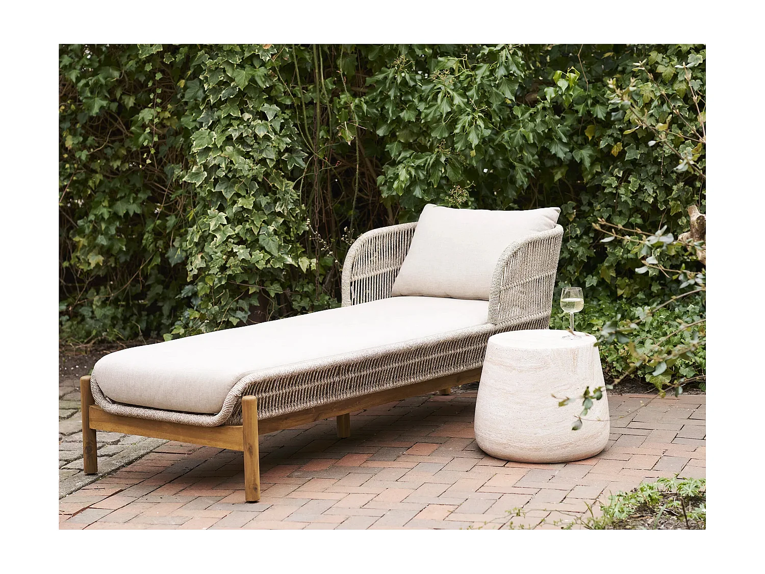 BONN bijzettafel van natuurlijke kleivezels Ø 47,5 cm