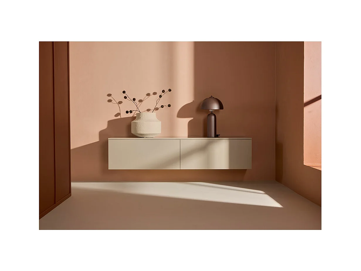 Meuble TV Design "Frihamn" 160cm Beige