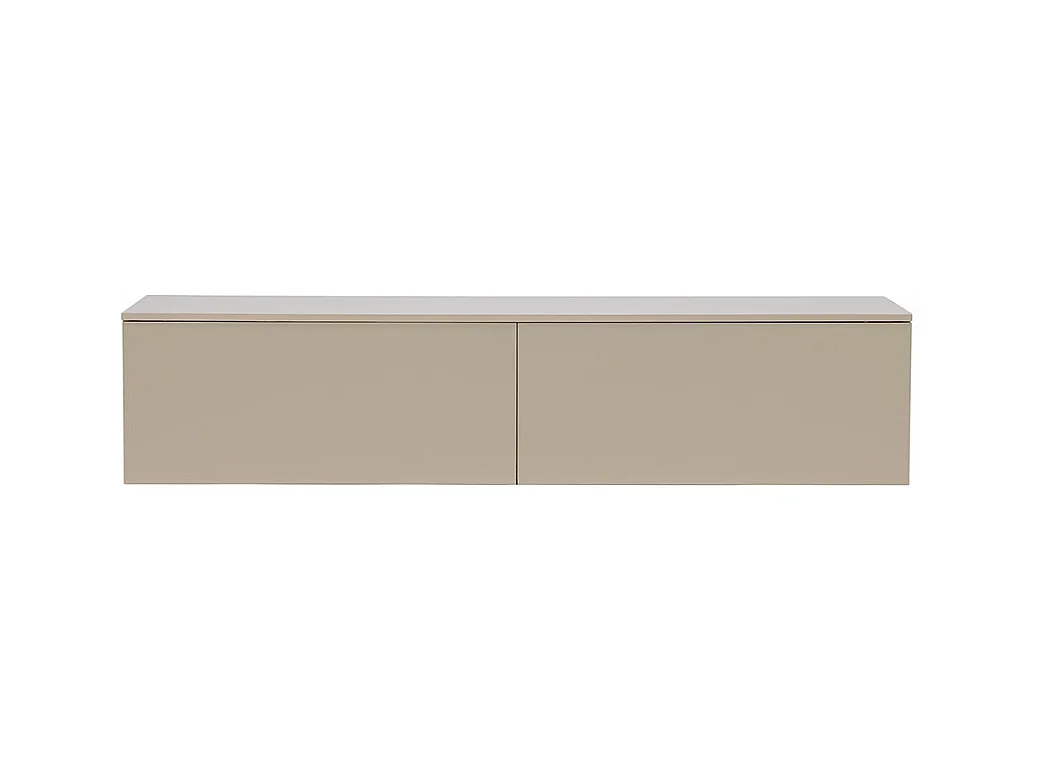 Frihamn - Meuble TV suspendu 2 tiroirs en bois L160cm - Beige