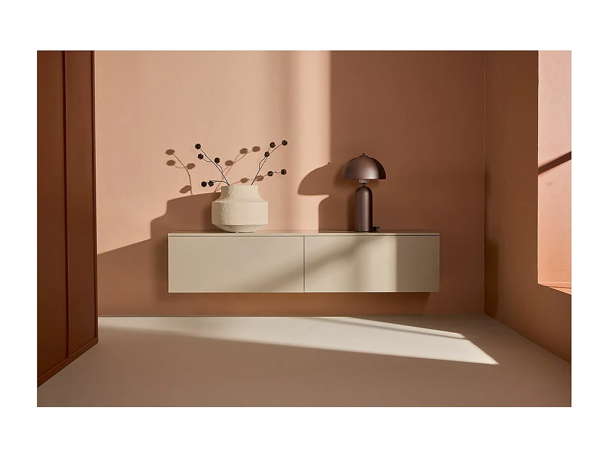 Meuble TV Design "Frihamn" 160cm Beige