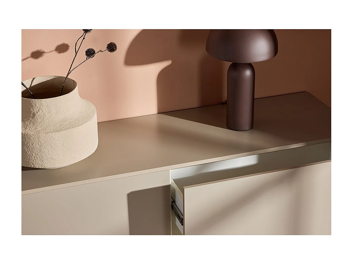 Meuble TV Design "Frihamn" 160cm Beige