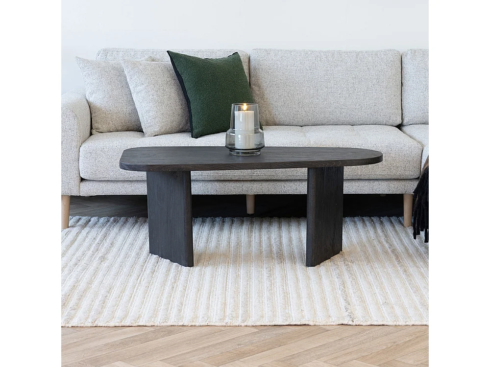 Melo table basse brun foncé.