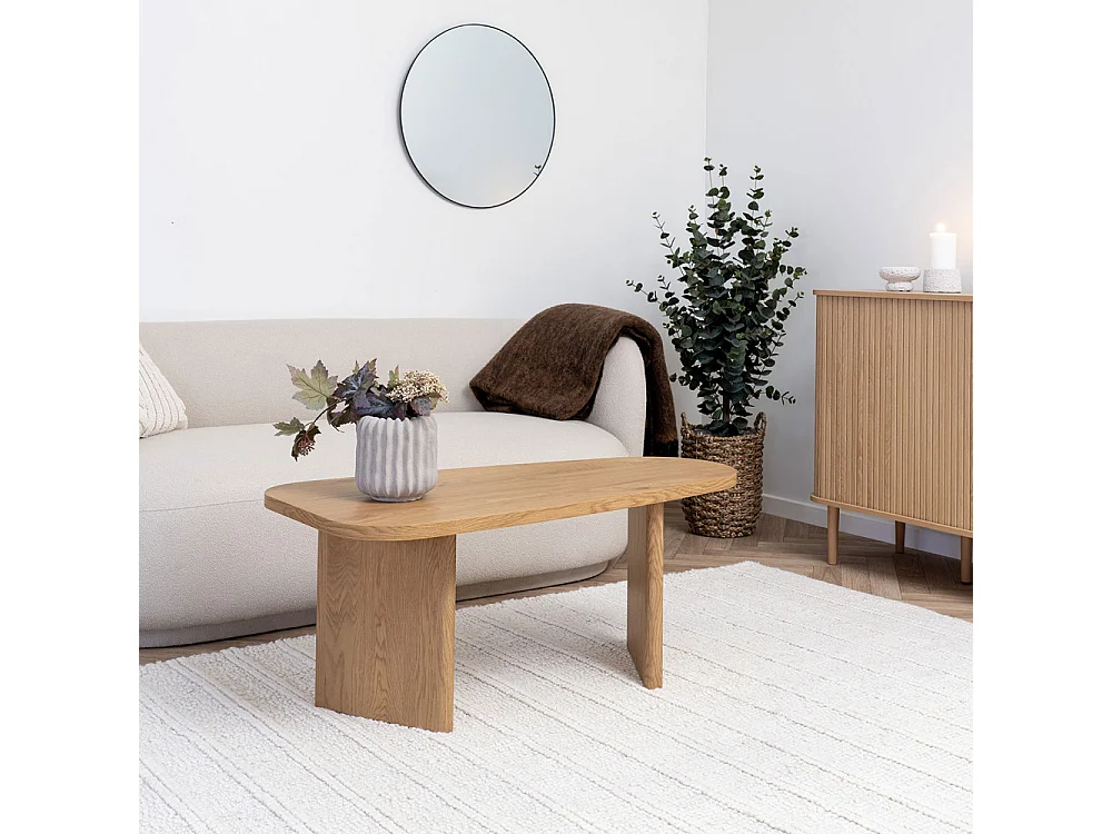 Melo table basse 50x100x41 cm naturel.