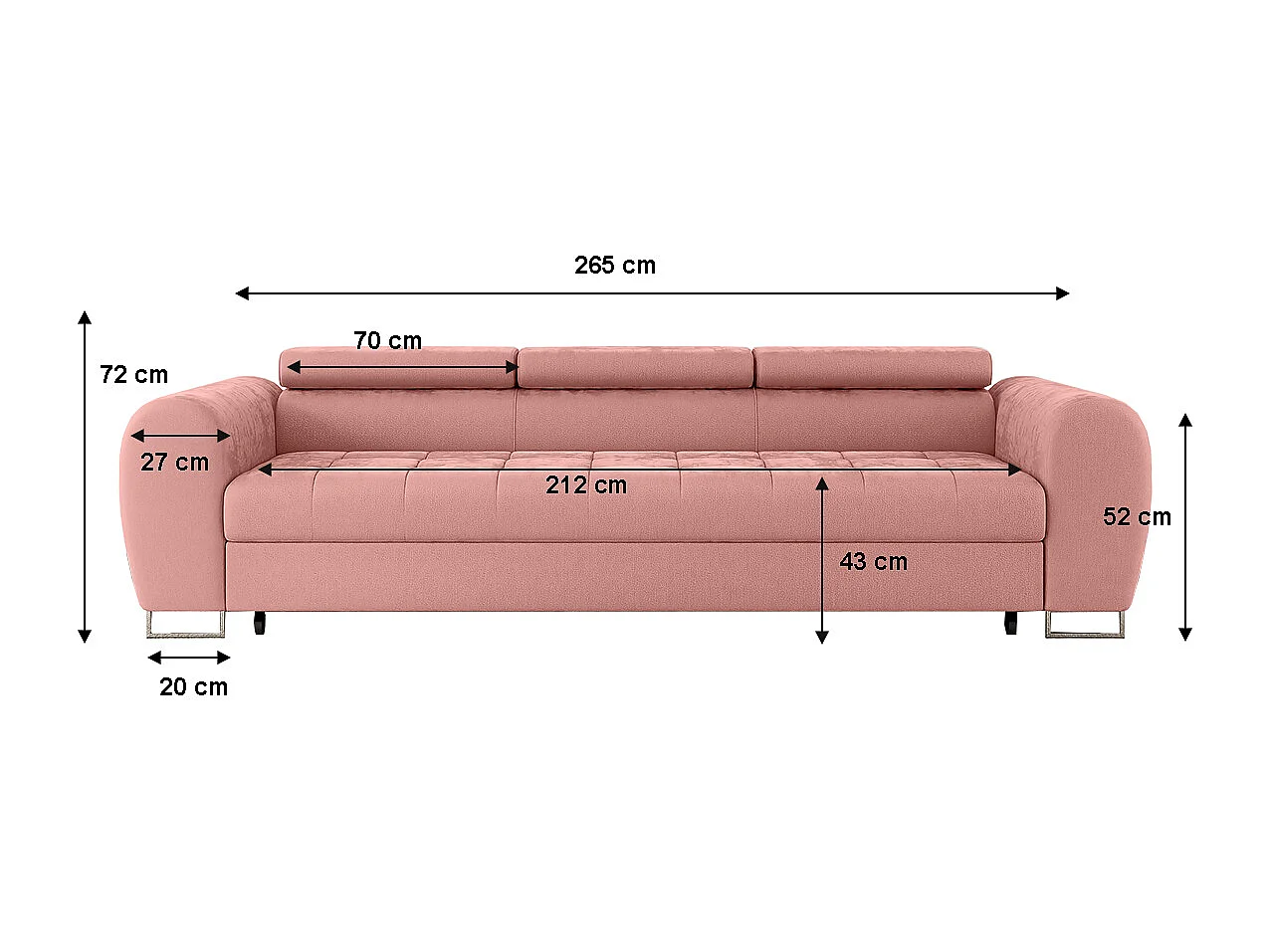 Canapé convertible 3 places Eden Rose
