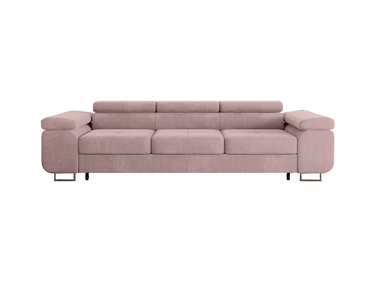 Canapé convertible 3 places Wilson velours Rose