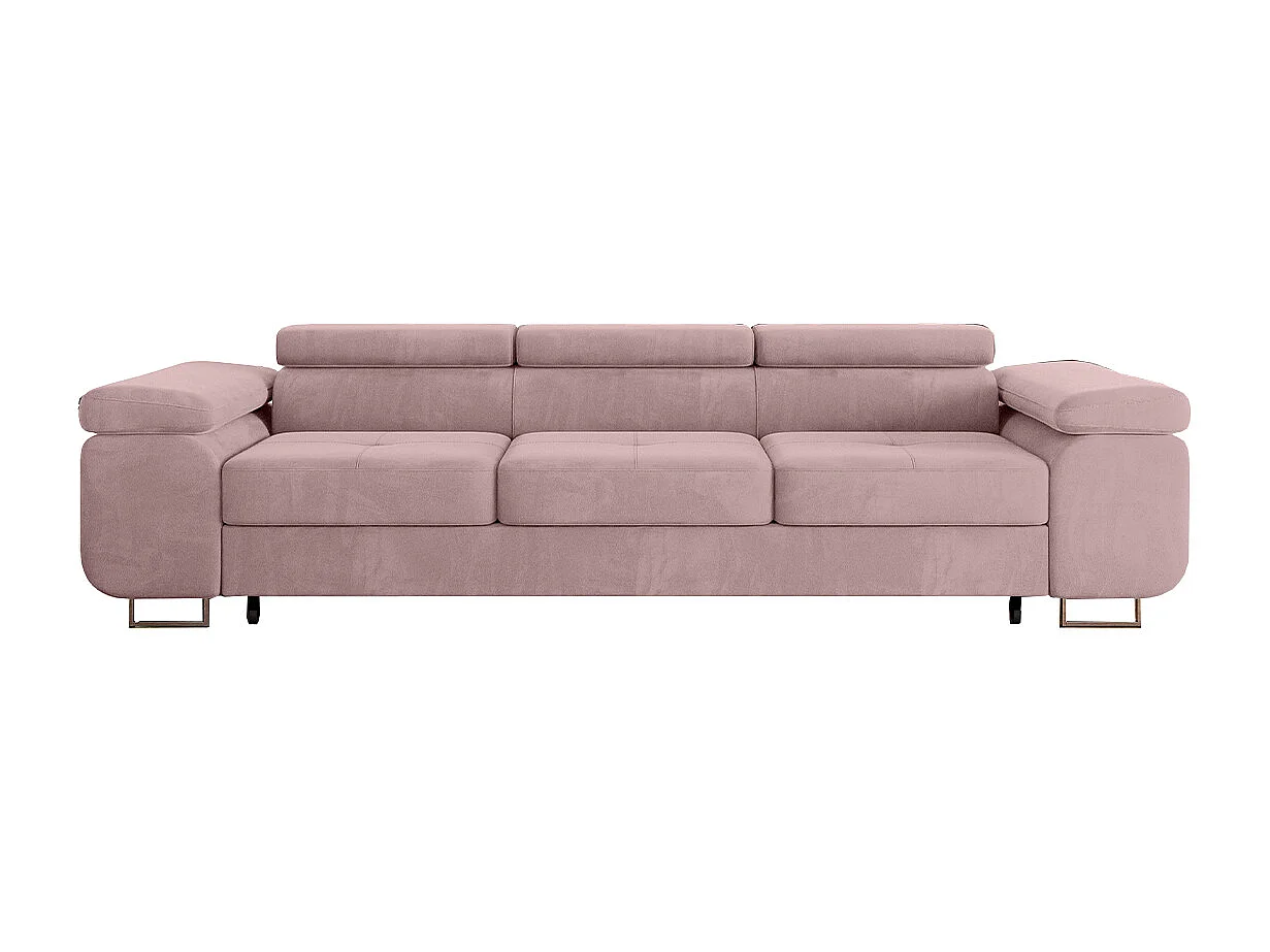 Canapé convertible 3 places Wilson velours Rose