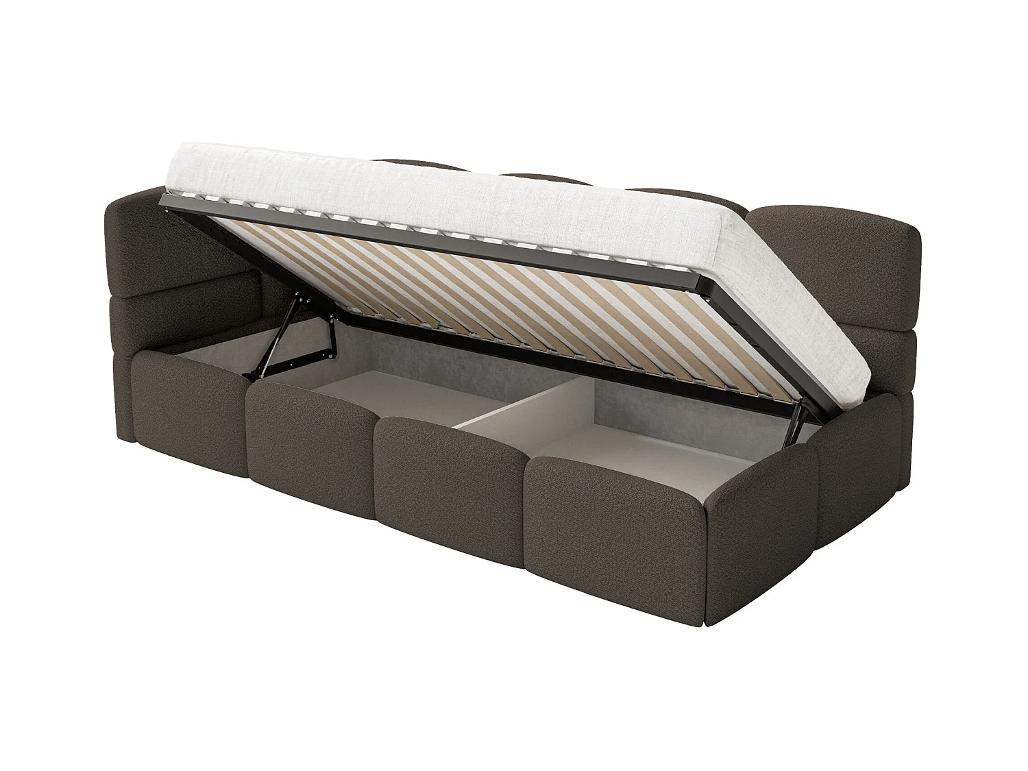 Lit ado avec coffre - brun - côté gauche - CLOUDY