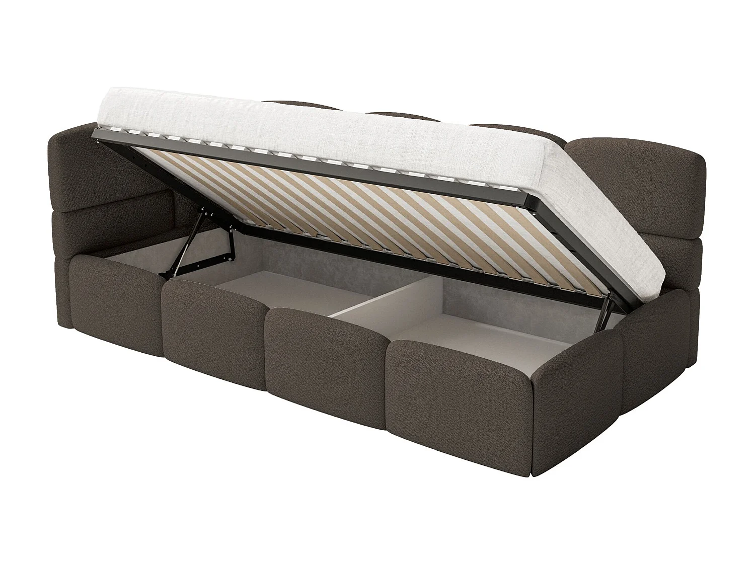 Lit ado avec coffre - brun - côté gauche - CLOUDY