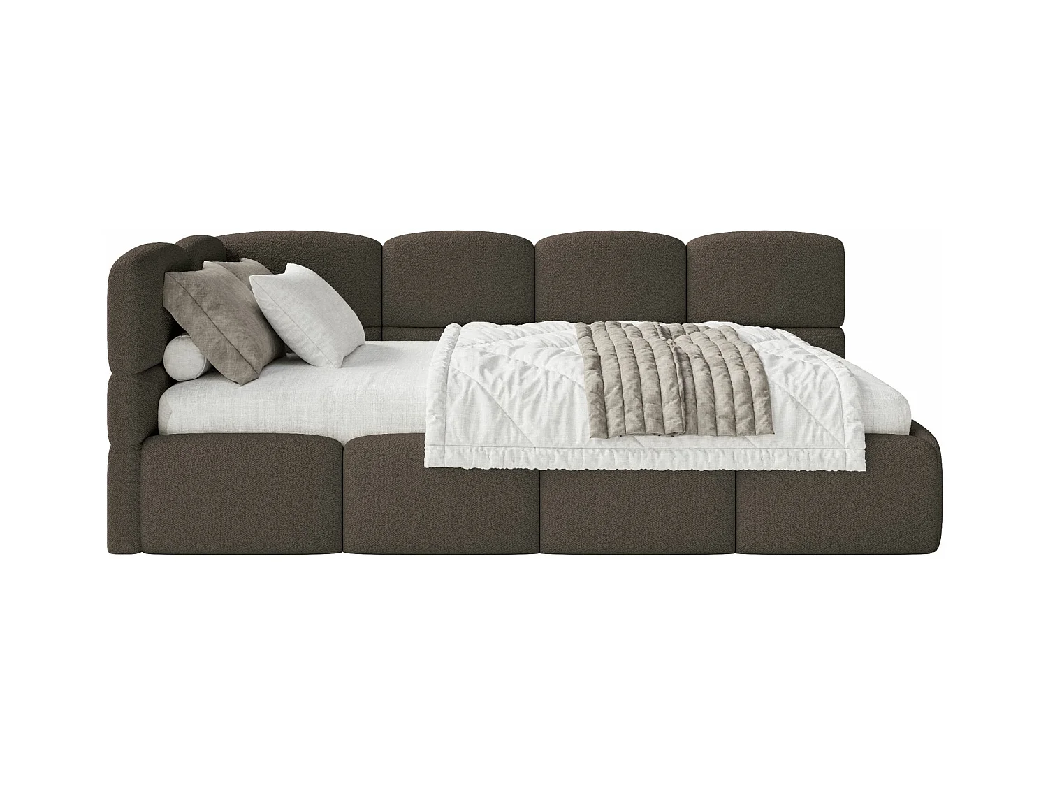 Lit ado avec rangement - brun - côté gauche - CLOUDY