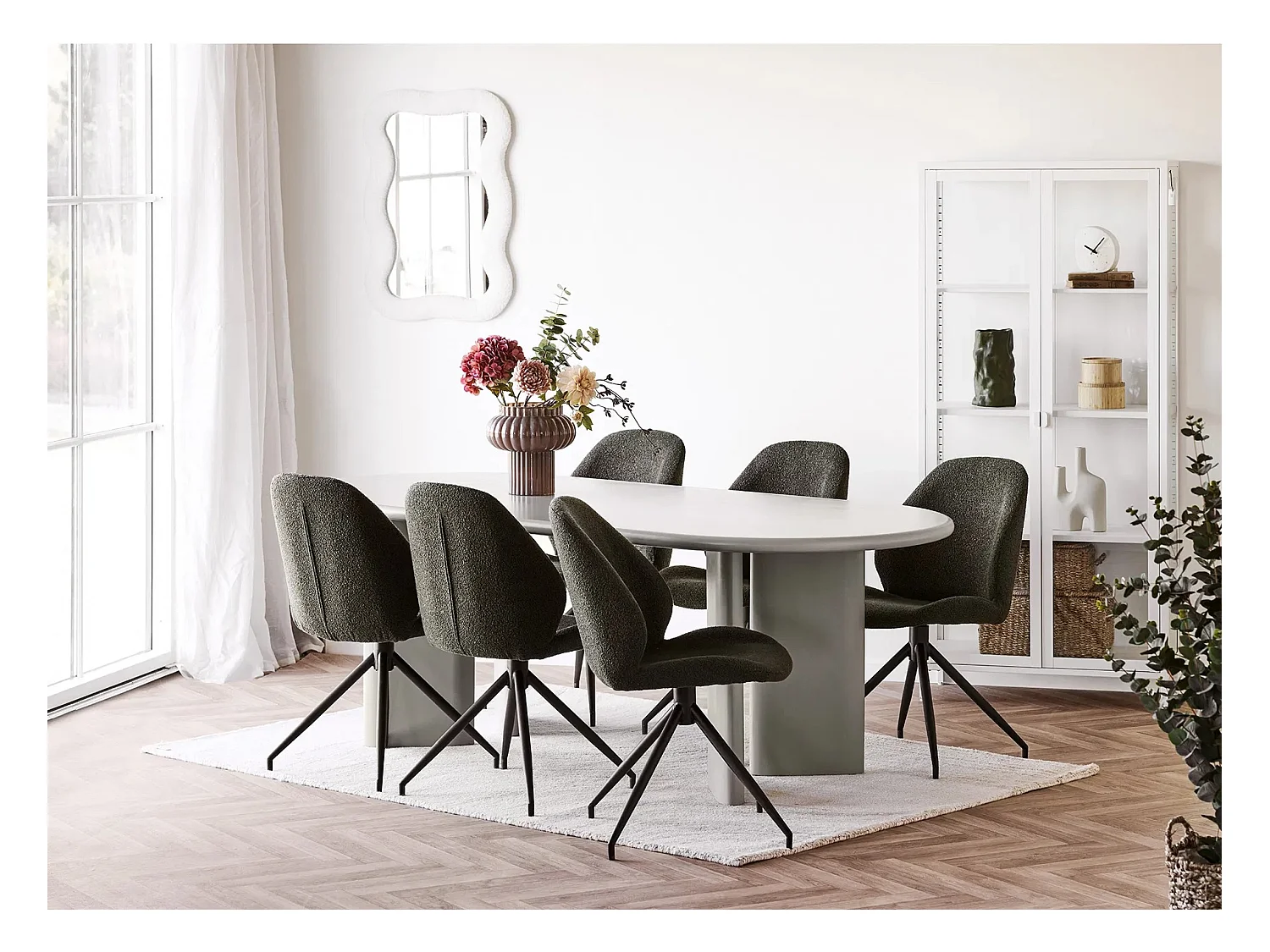 Table à manger ovale NAGANO 220cm – Bois grège