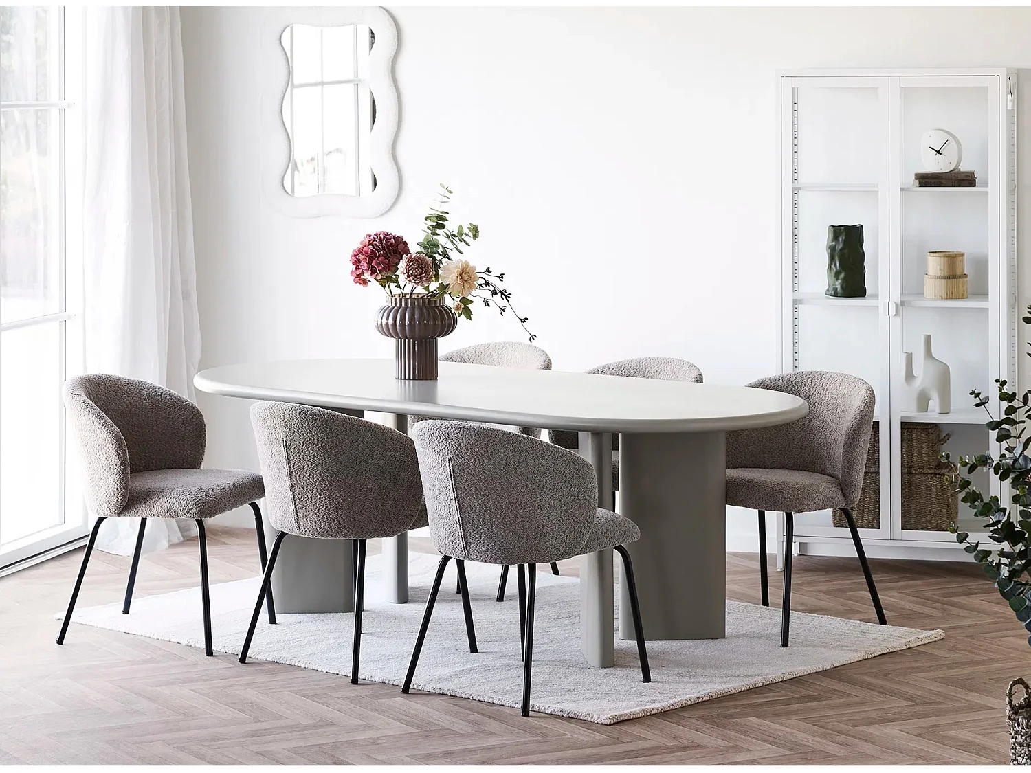 Table à manger ovale NAGANO 220cm – Bois grège