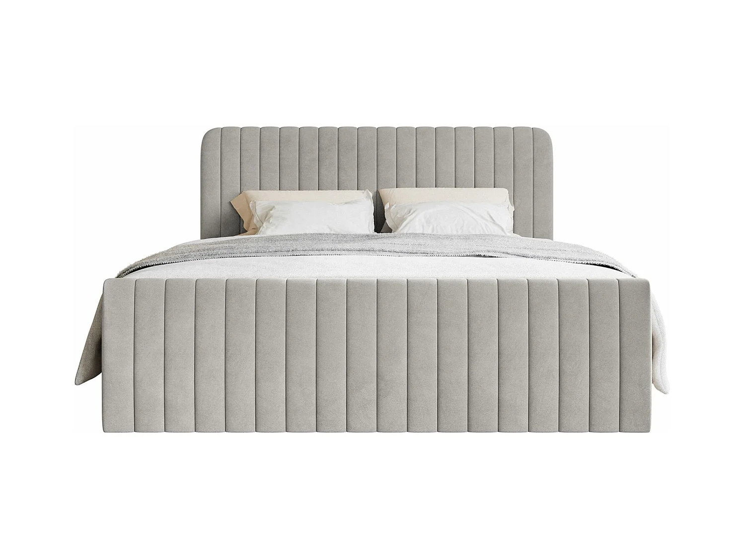Continentaal bed met matrastopper - 180x200 cm - ruw fluweel - SALIANO