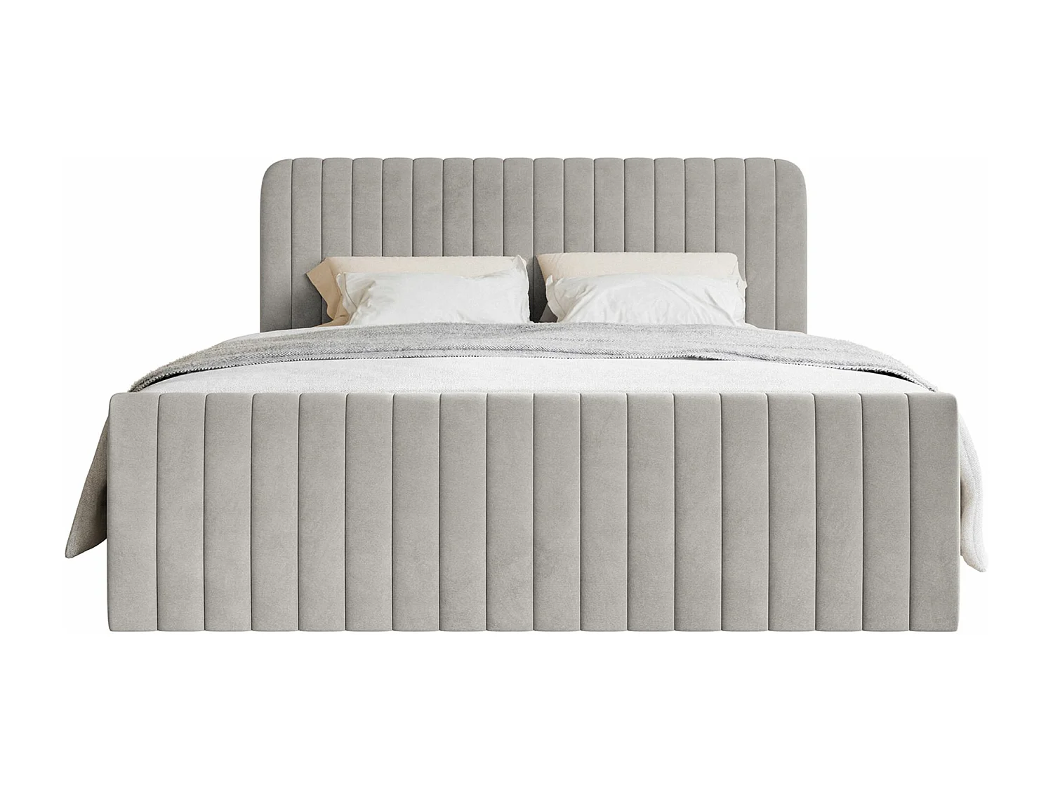 Continentaal bed met matrastopper - 140x200 cm - ruw fluweel - SALIANO