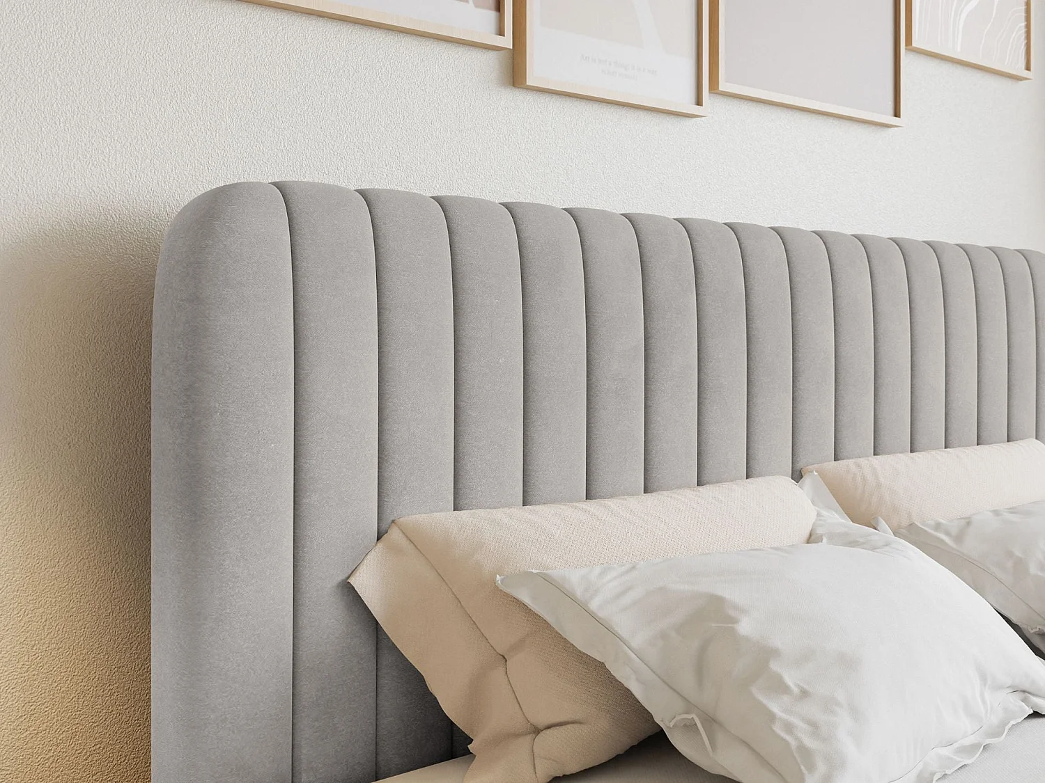 Continentaal bed met matrastopper - 140x200 cm - ruw fluweel - SALIANO