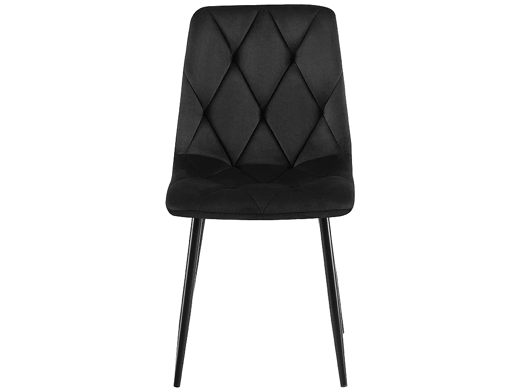 Lot de 2  chaise salle à manger - Velours - Noir - Clairton