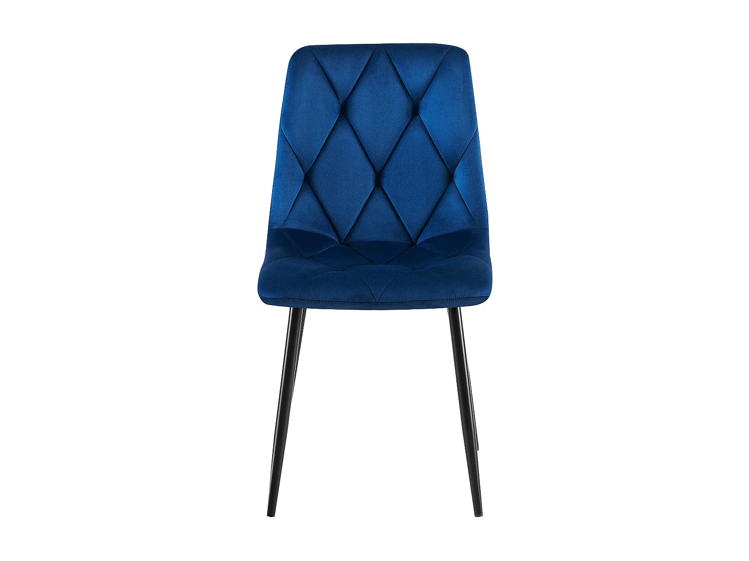 Lot de 2  chaise salle à manger - Velours - Bleu foncé - Clairton