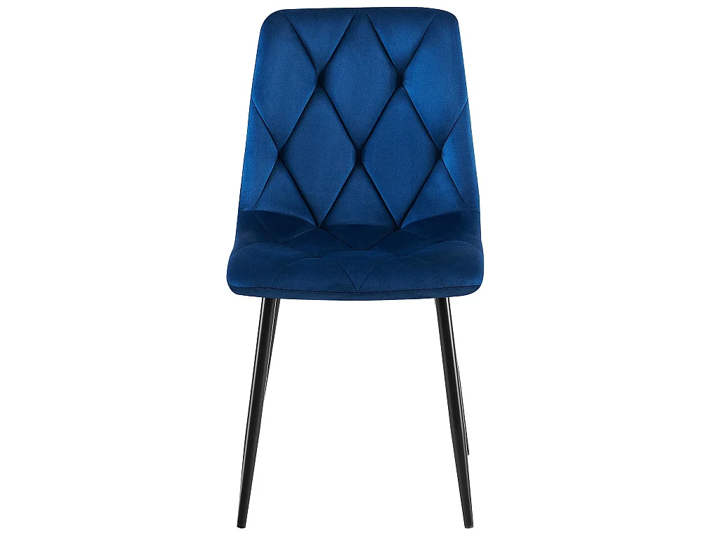 Lot de 2  chaise salle à manger - Velours - Bleu foncé - Clairton
