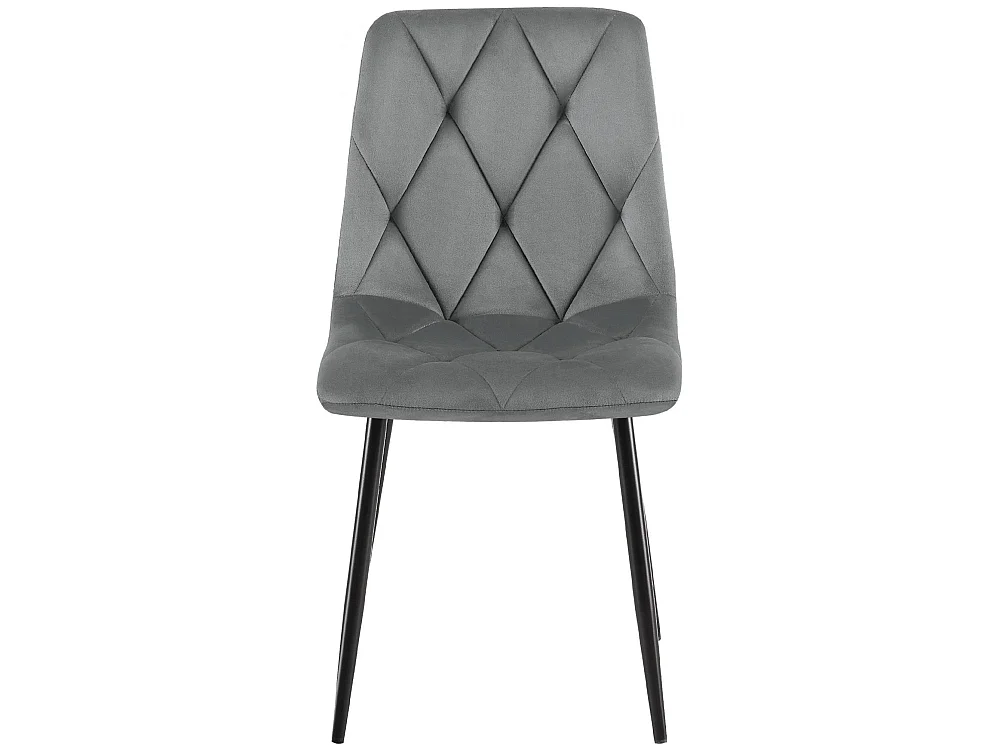 Lot de 2  chaise salle à manger - Velours - Gris foncé - Clairton
