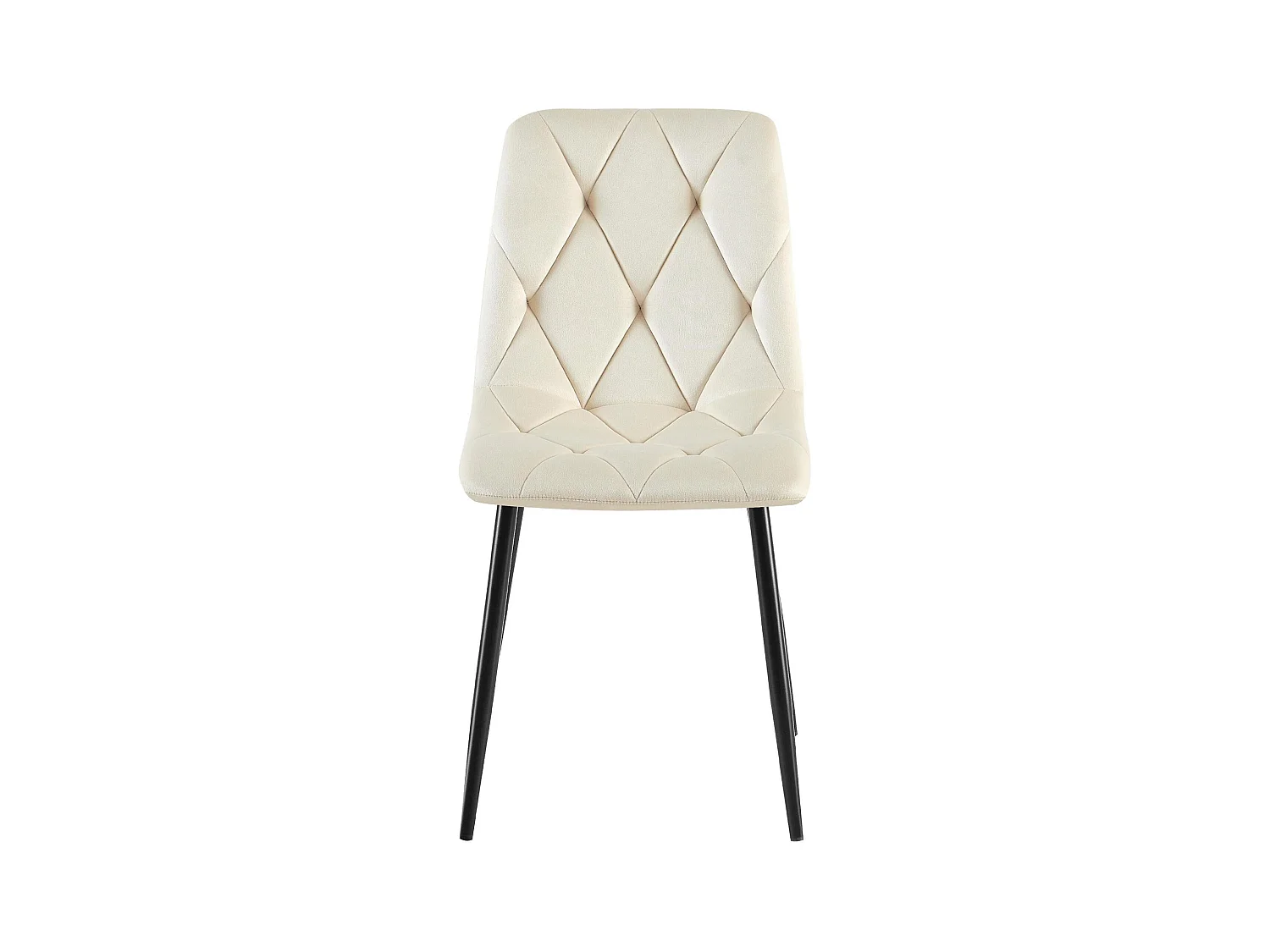 Lot de 2  chaise salle à manger - Velours - Crème - Clairton