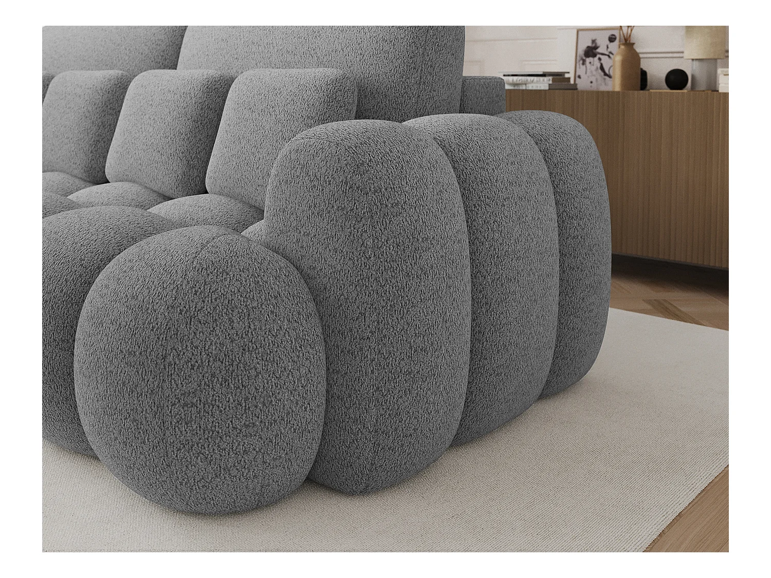 Canapé design COCOON – Le confort moderne au service de votre quotidien-Gris clair