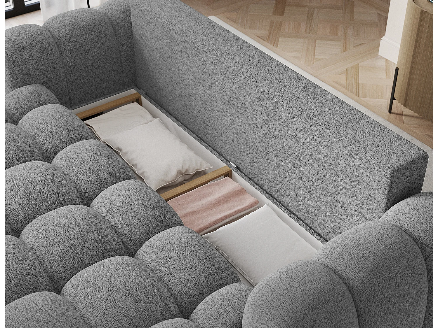 Canapé design COCOON – Le confort moderne au service de votre quotidien-Gris clair