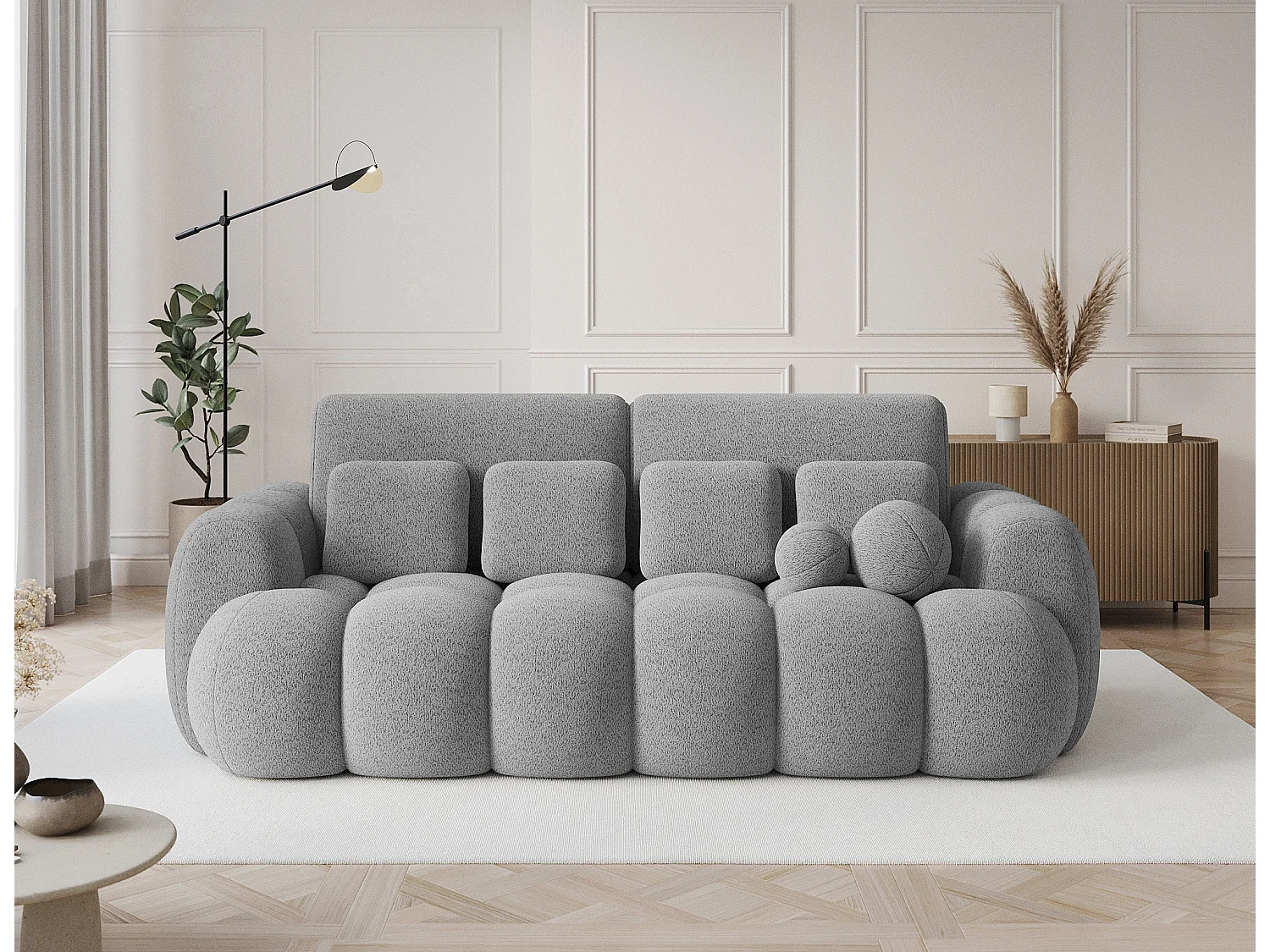 Divano 3 persone Elon/Tessuto/Antracite