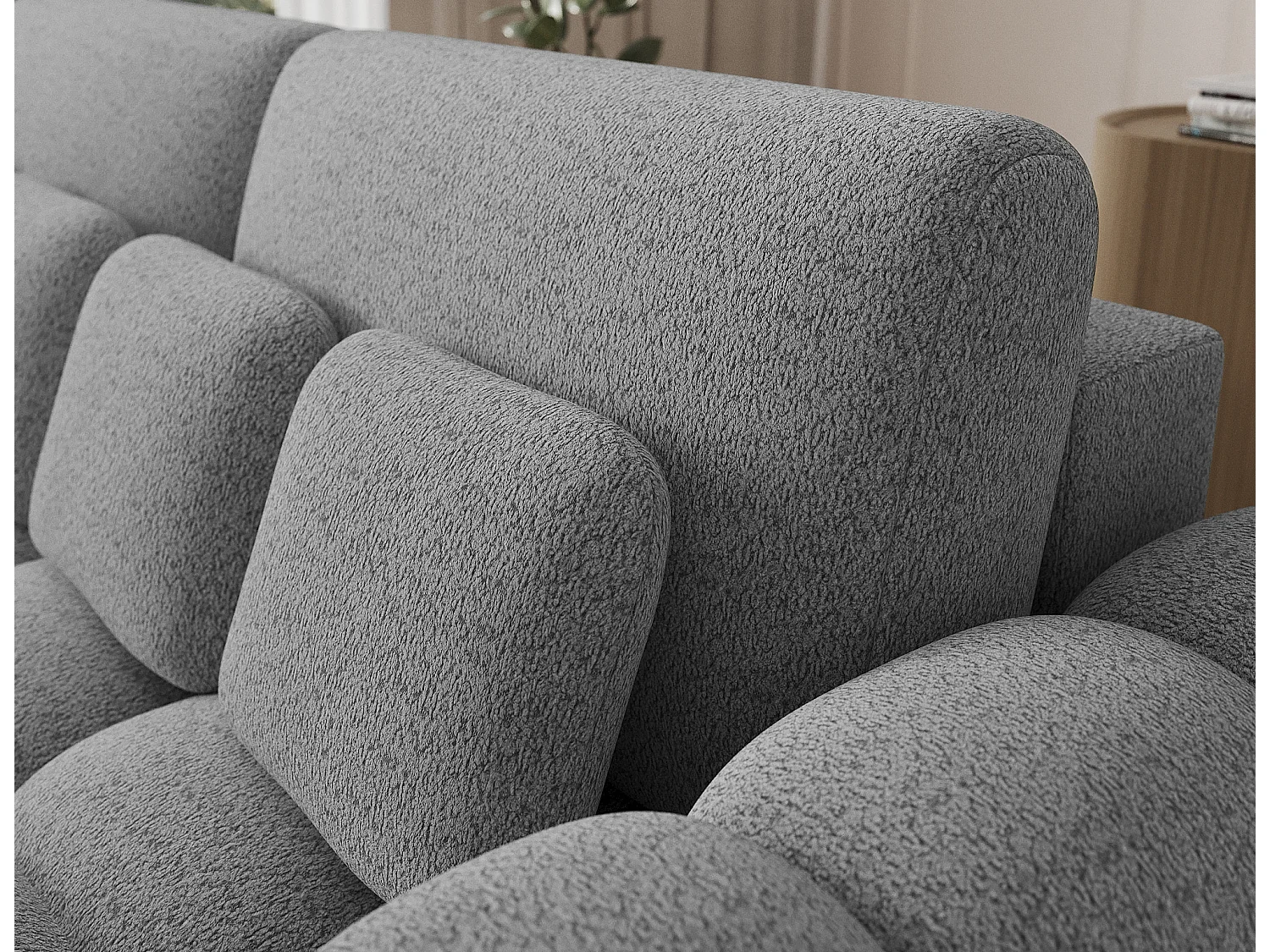 Divano 3 persone Elon/Tessuto/Antracite