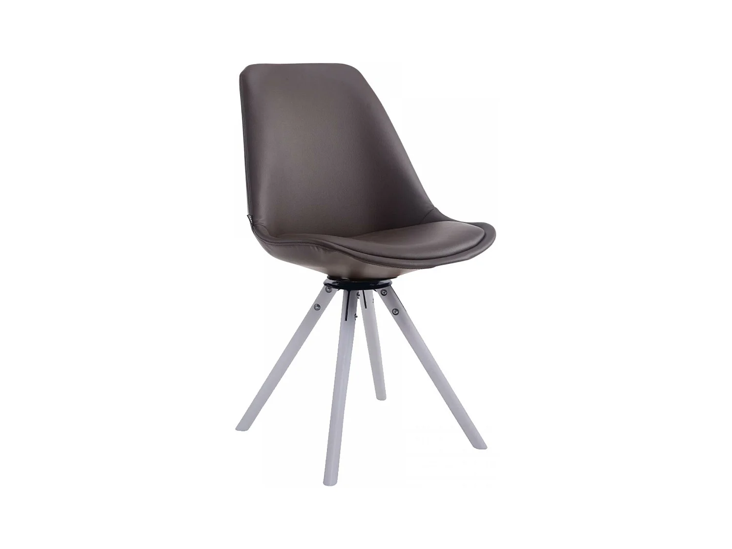 chaise salle à manger - Similicuir & Blanc - Marron - Calais