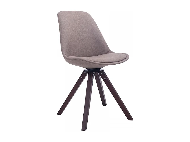 chaise salle à manger - Tissu & Noyer - Taupe - Troyes