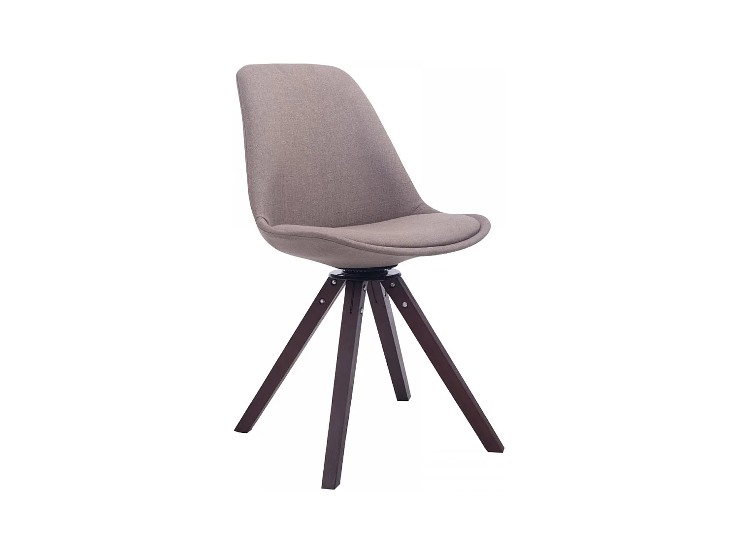 chaise salle à manger - Tissu & Noyer - Taupe - Troyes