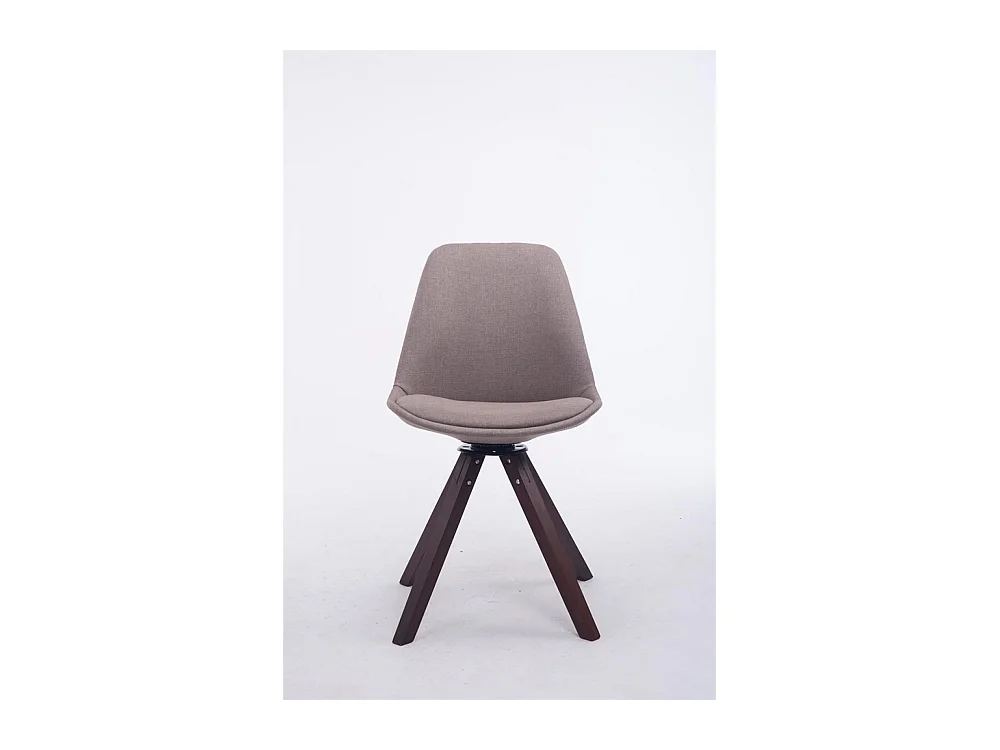 chaise salle à manger - Tissu & Noyer - Taupe - Troyes