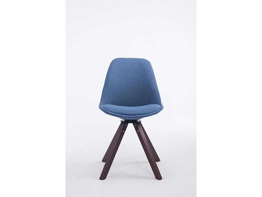 chaise salle à manger - Tissu & Noyer - Bleu - Troyes