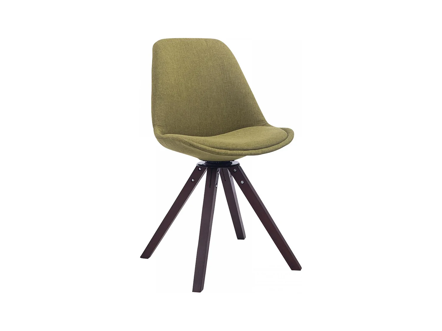 chaise salle à manger - Tissu & Noyer - Vert - Troyes