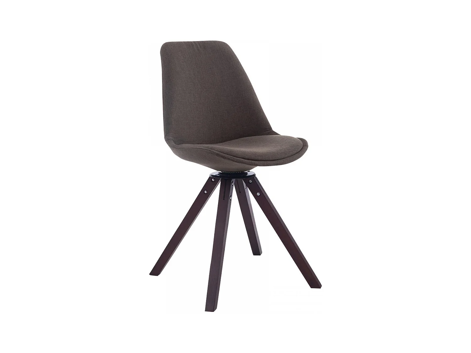 chaise salle à manger - Tissu & Noyer - Gris foncé - Troyes