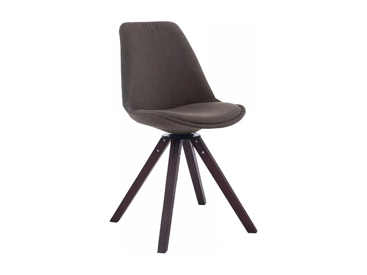 chaise salle à manger - Tissu & Noyer - Gris foncé - Troyes