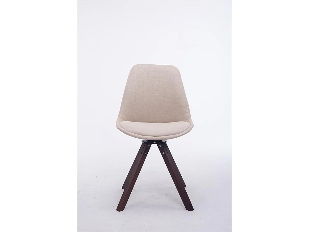Eetkamerstoelen - Stof & walnoot - creme - Troyes