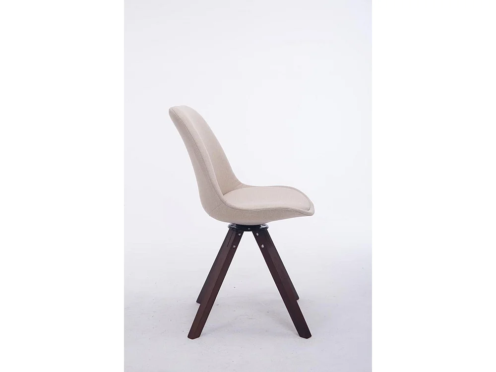 Eetkamerstoelen - Stof & walnoot - creme - Troyes