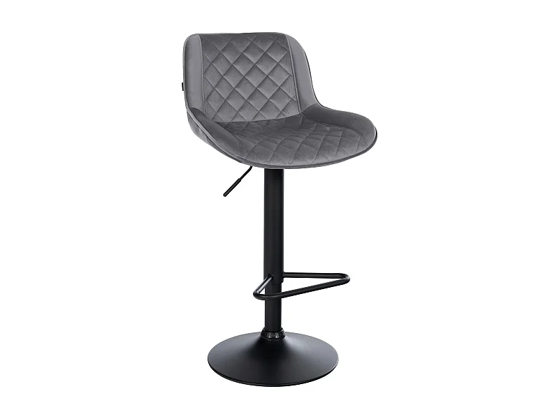 Tabouret de bar - Velours - Gris foncé - Kasson