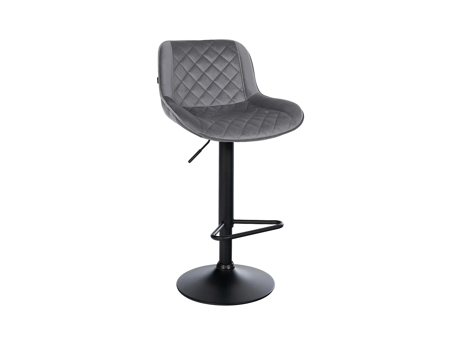 Tabouret de bar - Velours - Gris foncé - Kasson