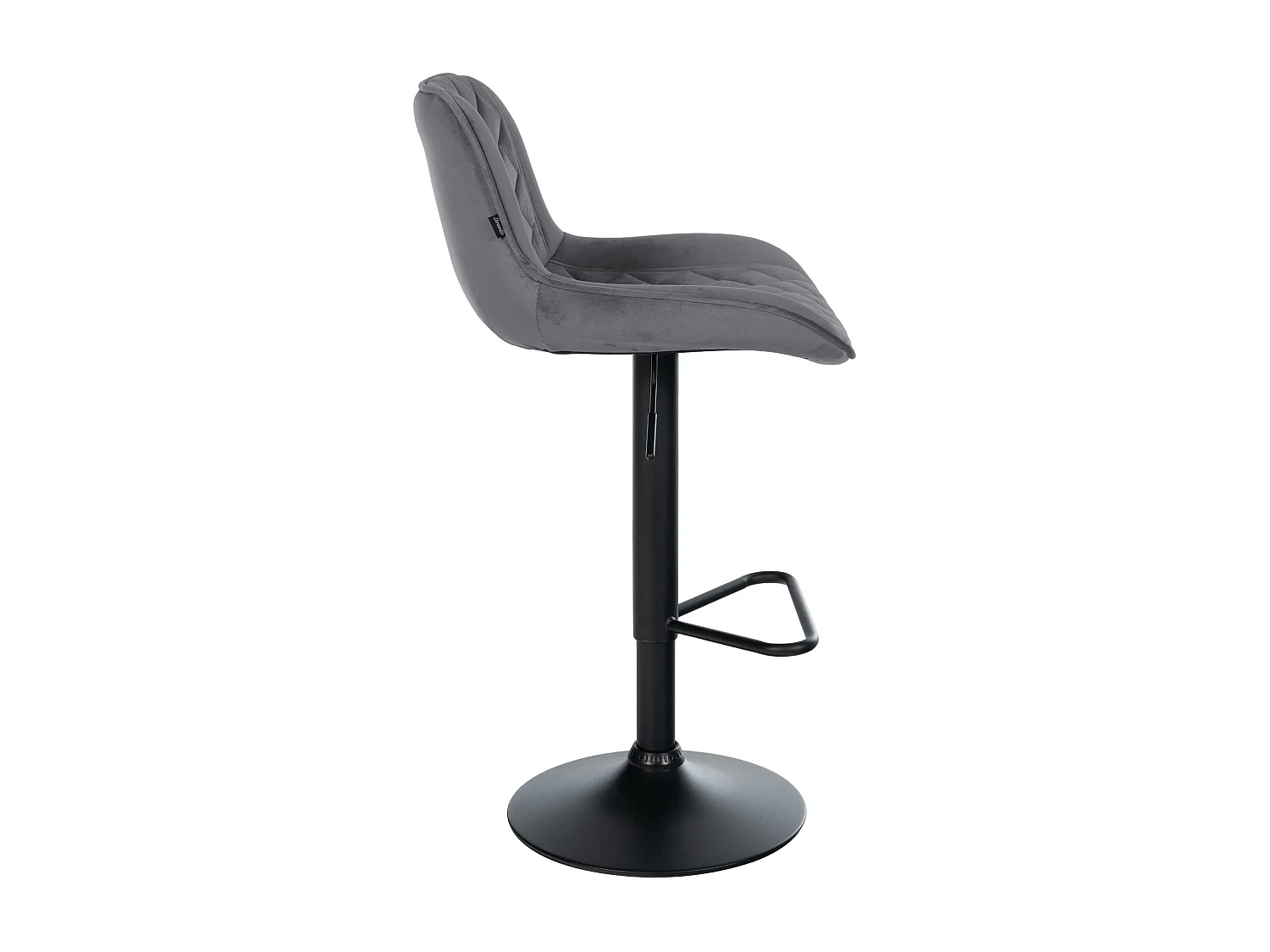 Tabouret de bar - Velours - Gris foncé - Kasson