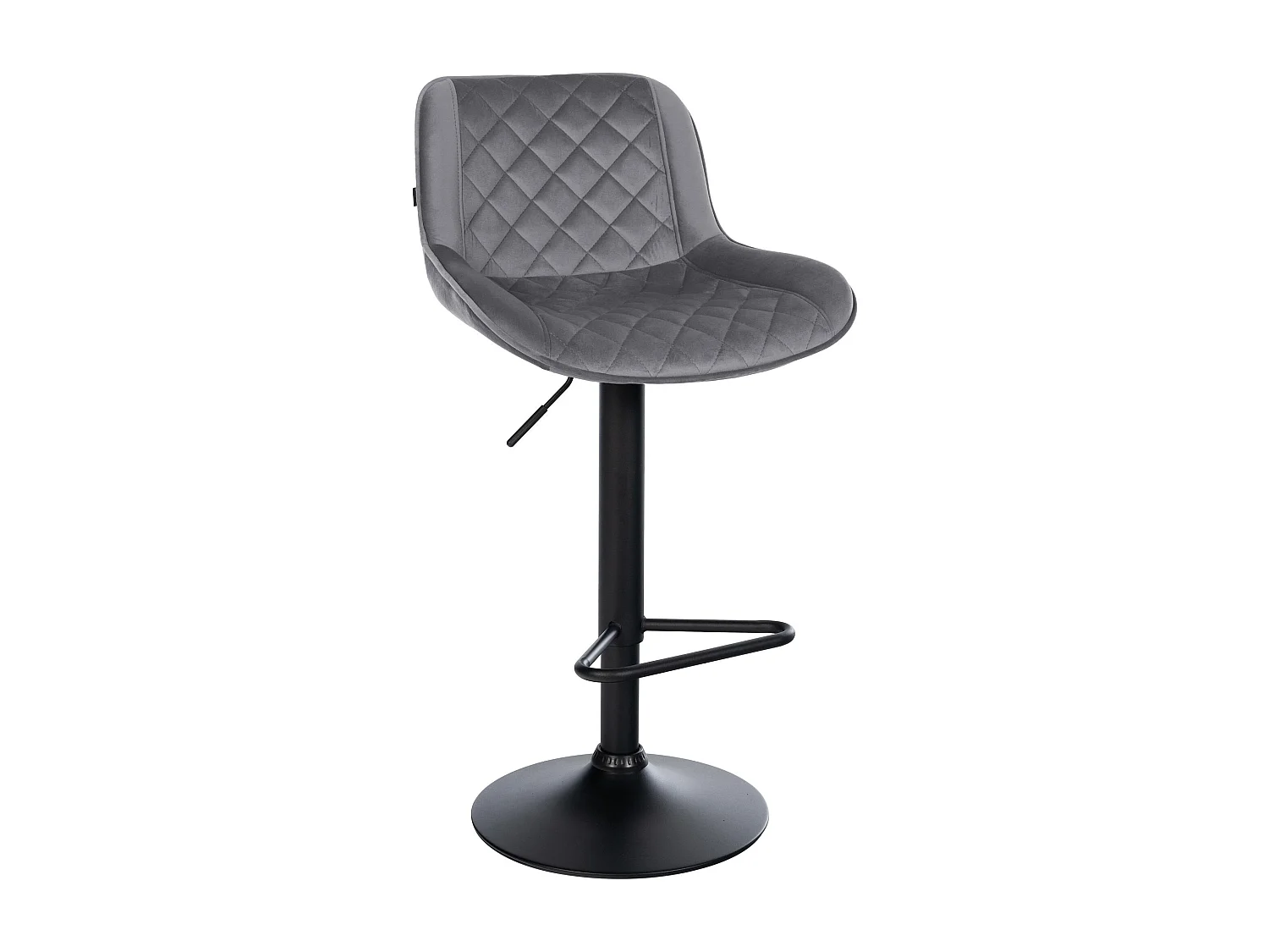 Tabouret de bar - Velours - Gris foncé - Kasson