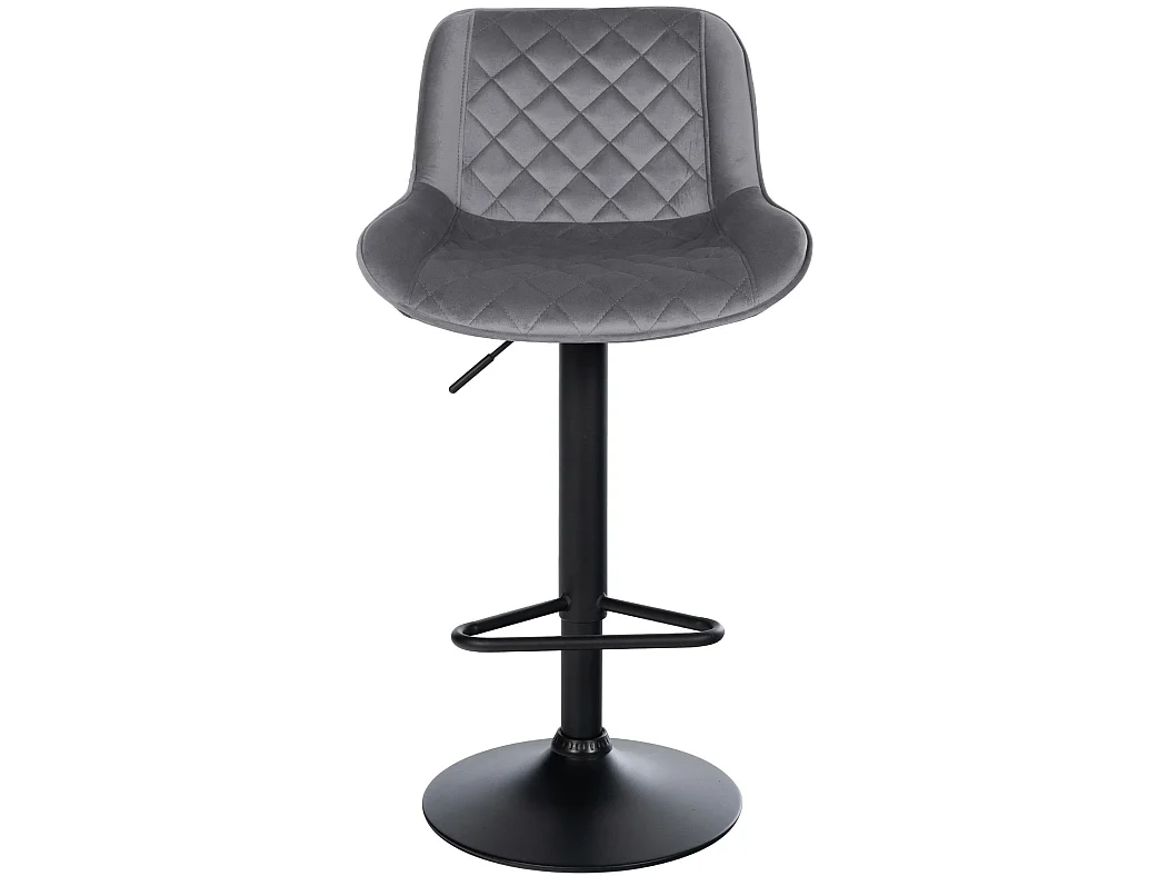Tabouret de bar - Velours - Gris foncé - Kasson
