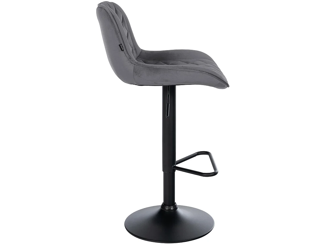 Tabouret de bar - Velours - Gris foncé - Kasson