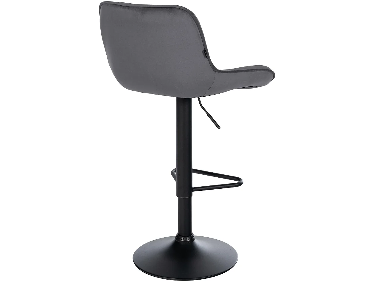 Tabouret de bar - Velours - Gris foncé - Kasson