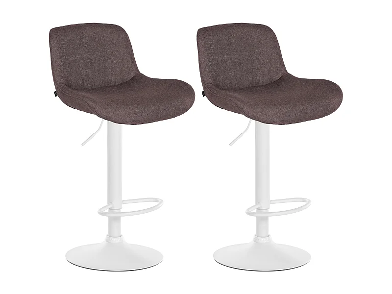 Lot de 2  Tabouret de bar - Tissu - Marron foncé - Solon